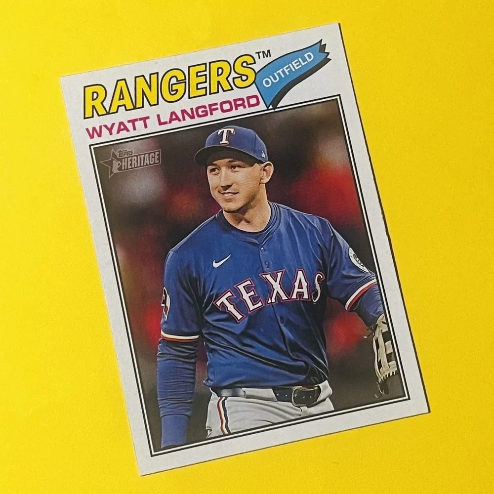 2026 Topps Heritage Baseball Wyatt Langford #340 Texas Rangers Base
